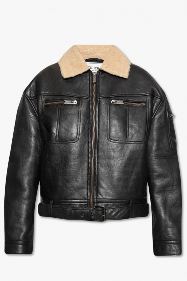 Black Leather jacket Iceberg Vitkac GB